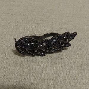 Black and Gold Pewter Branch Ring
